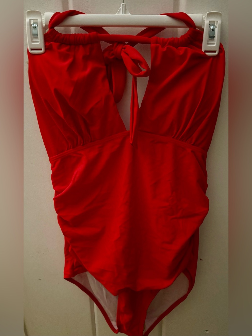 Brand New EoMENIE Red One-Piece Halter Swimsuit